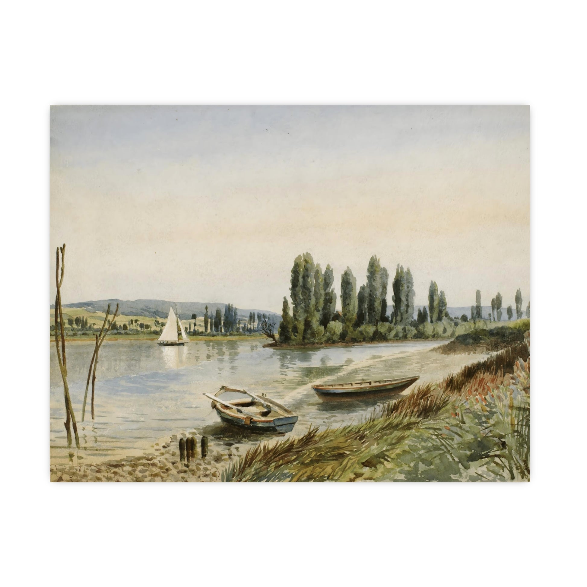 Lake and boats  digitally enhanced by Lisa Burningham designs