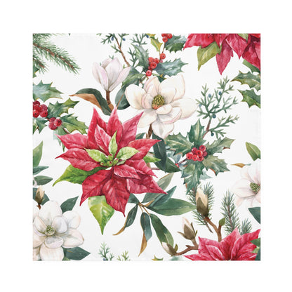 Large White & Red Poinsettia Napkins