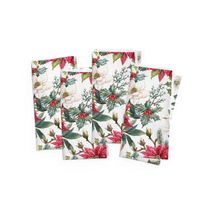 Red & White Poinsettia Napkins