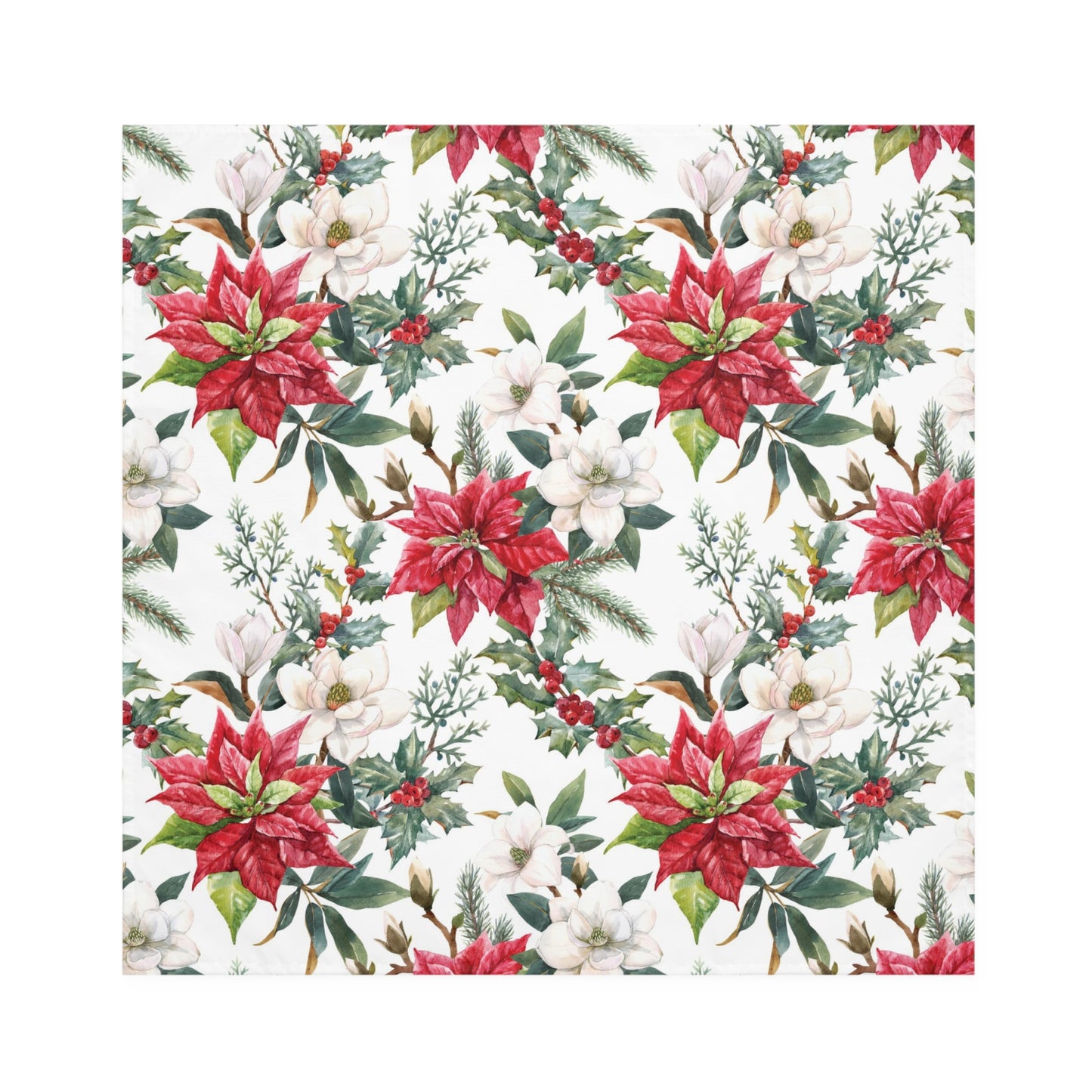 Red & White Poinsettia Napkins